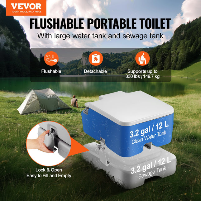 Nešiojamas tualetas VEVOR Air pump10L, 12 l talpos