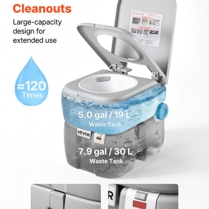 Nešiojamas tualetas VEVOR Air pump30L, 30 l talpa