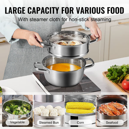 Garų puodas VEVOR 22 cm, 3 QT talpa