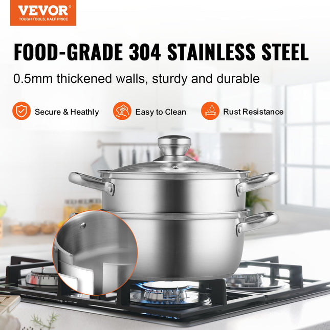 Garų puodas VEVOR 24 cm, 4,7 l talpos