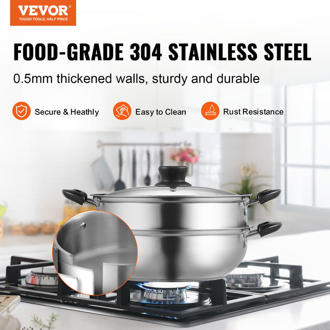 Garų puodas VEVOR 28 cm, 3QT talpa