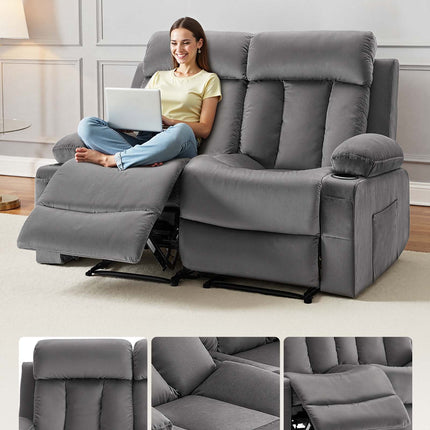 Dvivietė elektrinė masažinė sofa VEVOR A1505-2DLR, su šildymo ir masažo funkcijomis
