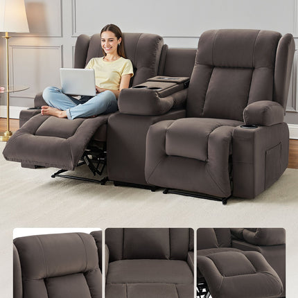 Dvivietė elektrinė masažinė sofa VEVOR A1503-2DLR, su šildymo funkcija