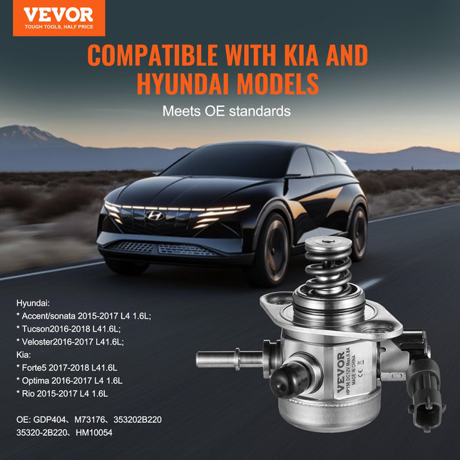 Aukšto slėgio kuro siurblys VEVOR HP156, skirtas Hyundai ir Kia 1.6L modeliams