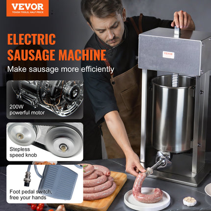Elektrinis dešrų kimštuvas VEVOR XZO-12D, 12 L