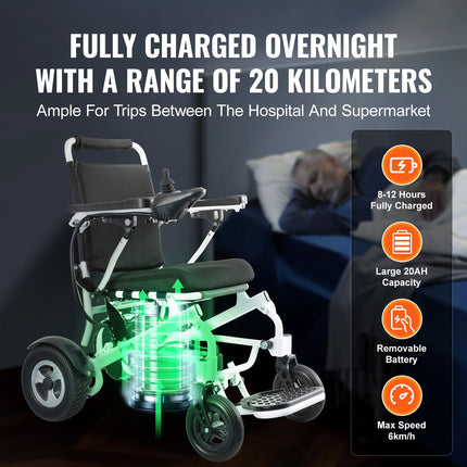 Elektrinis neįgaliojo vežimėlis VEVOR JRWD6010, 136 kg apkrova