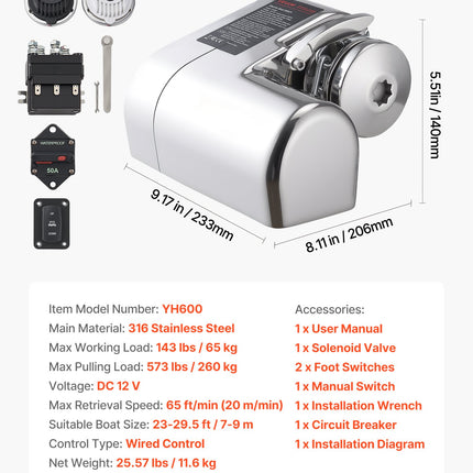 Horizontali inkaro gervė VEVOR YH600, 600W