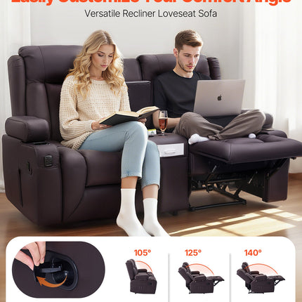 Dvivietė atlošiama sofa VEVOR SX-81673M, su vidine konsule