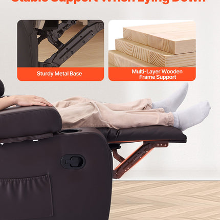 Dvivietė atlošiama sofa VEVOR SX-81673M, su vidine konsule