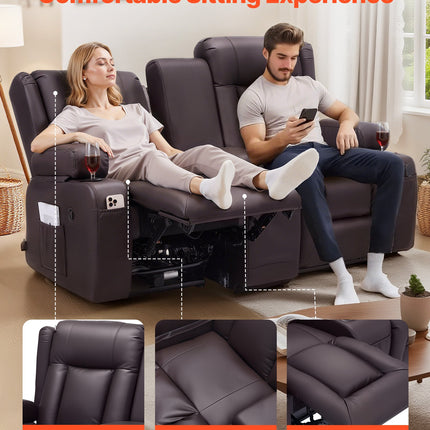 Dvivietė atlošiama sofa VEVOR SX-81673M, su vidine konsule