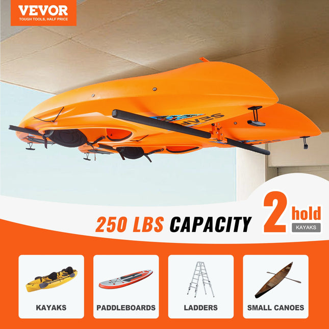 Baidarių laikiklis prie lubų VEVOR Y08005-S2, 113,5 kg keliamoji galia