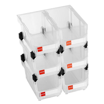 Plastikinės sandėliavimo dėžės VEVOR V6-Clear-6, 6 vnt.
