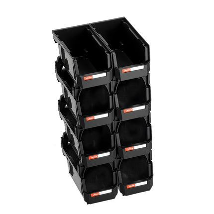 Plastikinės sudedamos dėžutės VEVOR V3-Black-8, 8 vnt.