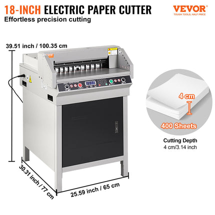 Elektrinė popieriaus pjaustyklė VEVOR 450VS+, 450 mm