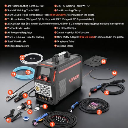 Plazminio pjovimo ir suvirinimo aparatas VEVOR CT-520, 5-in-1