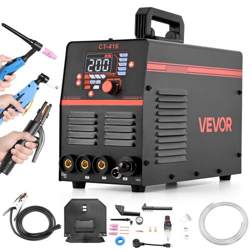 Plazminio pjovimo ir suvirinimo aparatas VEVOR CT-416, 3-in-1 (CUT/TIG/MMA)
