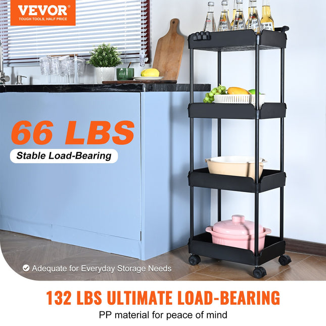 Stumdomas lentynų vežimėlis VEVOR RY810369-1, 4 lentynos