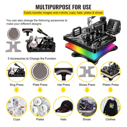 Termopresas VEVOR 6-in-1, 1000W