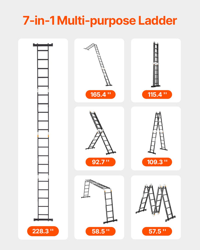 Daugiafunkcinės kopėčios VEVOR KMP405A, 5,8 m