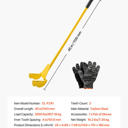 Padėklų ardymo įrankis VEVOR CL-FZ41, 907 kg keliamoji galia