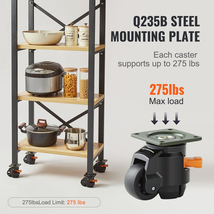 Reguliuojamo aukščio ratukai VEVOR GD-60FD, 499 kg keliamoji galia