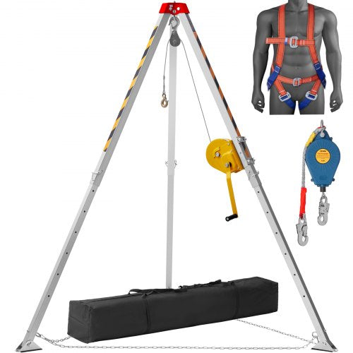 Gelbėjimo trikojis ankštoms erdvėms VEVOR HXRT-07, 816,4 kg gervė