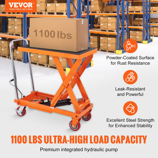 Hidraulinis kėlimo stalas-vežimėlis VEVOR TFD50, 500 kg