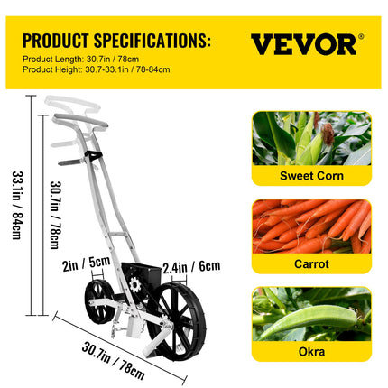 Sodo sėjamoji VEVOR SS-KS-0001, su 6 sėjimo diskais