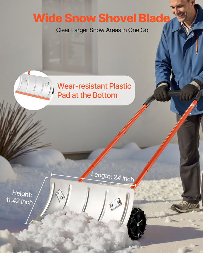 Sniego stumtuvas su ratais VEVOR H611, 61 cm plotis