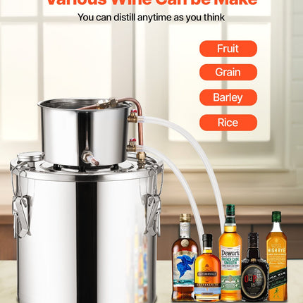 Alkoholio distiliavimo aparatas VEVOR STDB-20L-U, 19 l