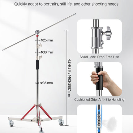 Apšvietimo stovas su ratukais VEVOR SH-HD-005, 320 cm aukštis