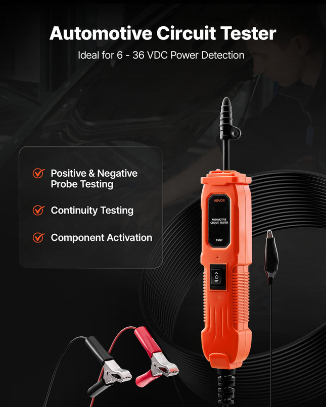 Automobilinis grandinės testeris VEVOR SVM7, 6-36 V DC
