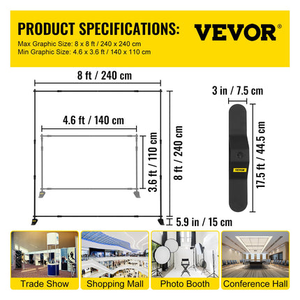 Foto sienelės stovas VEVOR ZSJ-8x8, 240 x 240 cm