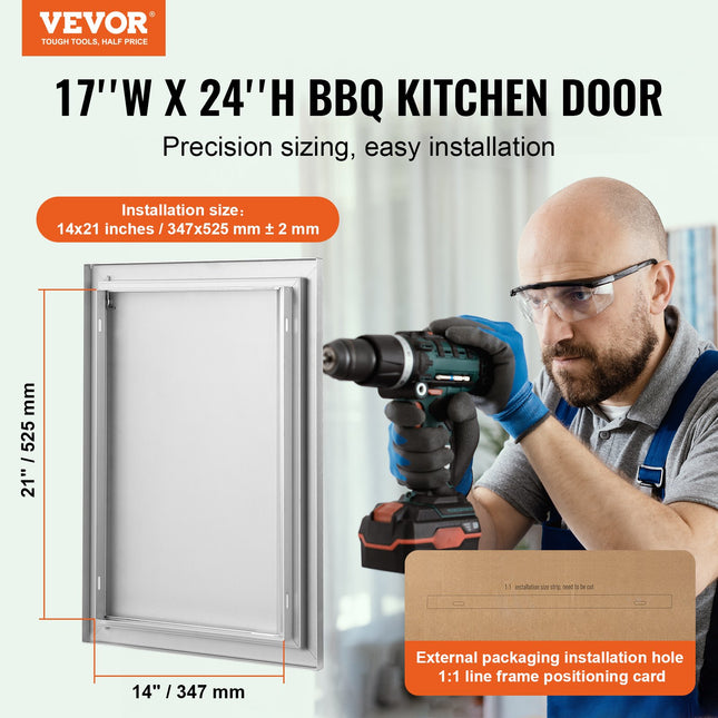 Lauko virtuvės durelės VEVOR B012D, 432x610 mm
