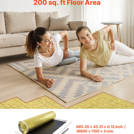 Grindų paklotas VEVOR 30IXPE30-L(G)-200sf, 18,6 m²