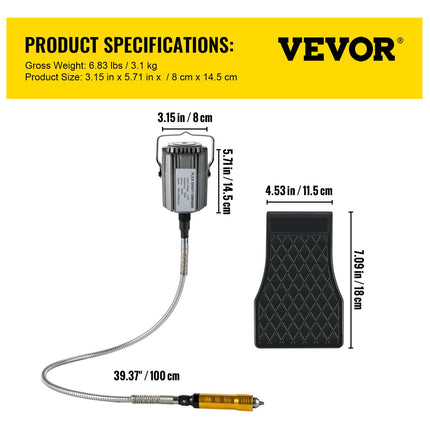 Lankstaus veleno šlifuoklis VEVOR 780W, 780 W galia