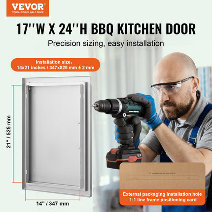 Lauko virtuvės durelės VEVOR B017D, 432x610 mm