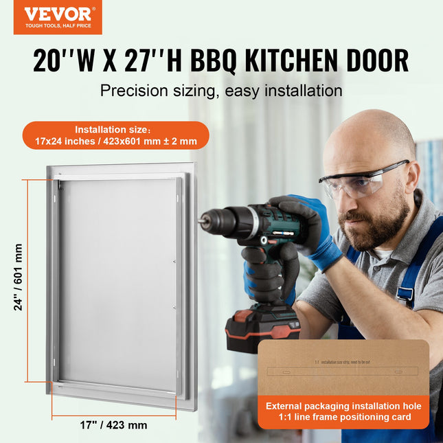 Luko durelės lauko virtuvei VEVOR B019D, 508x686 mm