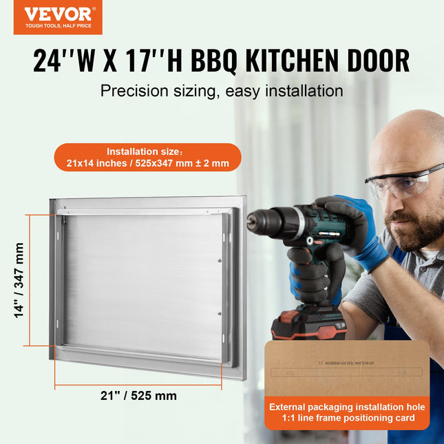Lauko virtuvės durelės VEVOR B020D, 610x432 mm