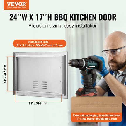 Lauko virtuvės durelės VEVOR B021D, 610x432 mm