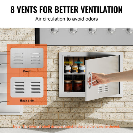 Lauko virtuvės durelės VEVOR B021D, 610x432 mm