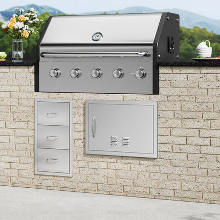 Lauko virtuvės durelės VEVOR B021D, 610x432 mm
