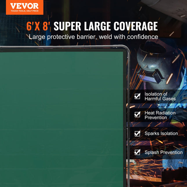 Suvirinimo užuolaida su rėmu VEVOR XU-2313, 1,83 x 2,44 m