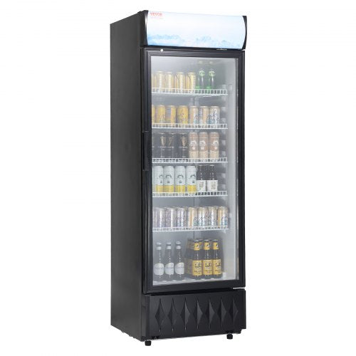 Komercinis gėrimų šaldytuvas-vitrina VEVOR XLS-365WG, 345 l