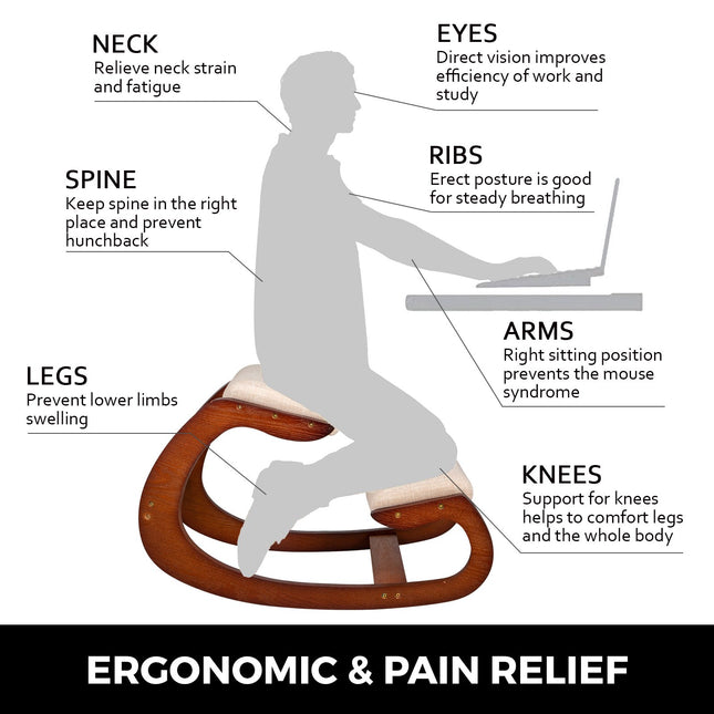 Ergonominė klūpėjimo kėdė VEVOR, 100 kg apkrova