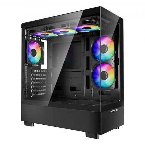 Kompiuterio korpusas VEVOR 215ATX, 6 ARGB ventiliatoriai