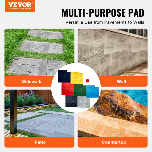 Betoninio paviršiaus spaudai VEVOR YX-09, 7 vnt. rinkinys