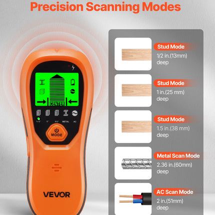 Sienų skeneris VEVOR HT580-O, 5-in-1 detektorius