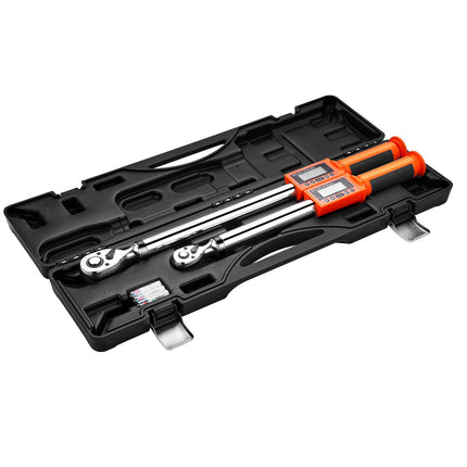 Skaitmeninių dinamometrinių raktų rinkinys VEVOR SX3812, 1/2" ir 3/8" jungtys