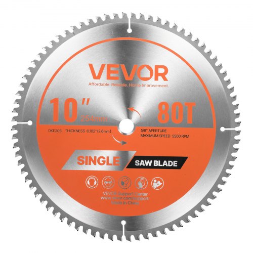 Diskinio pjūklo diskas VEVOR 254*2.6*15.875-80T, 254 mm skersmuo